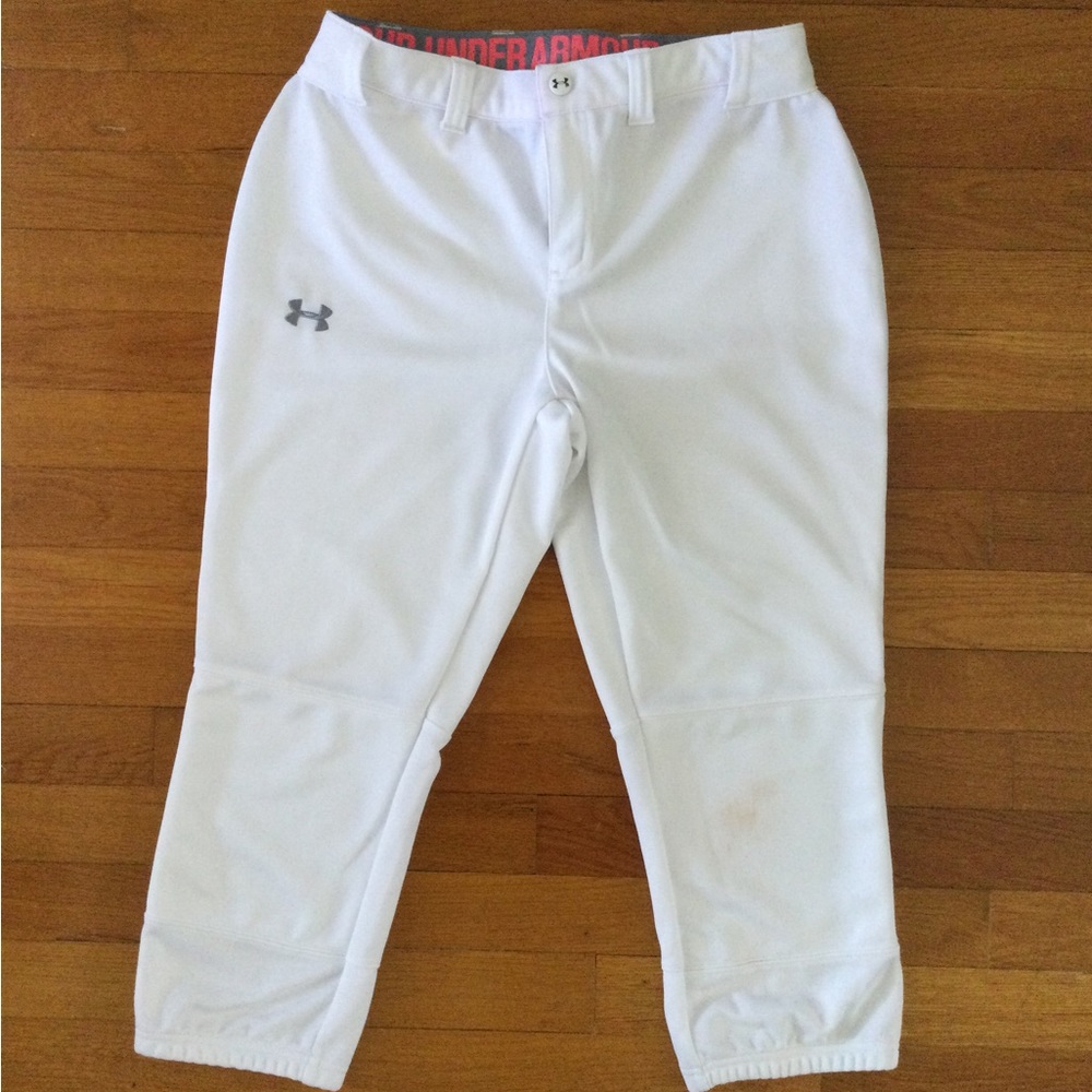 Under Armour white softball pant, size S
